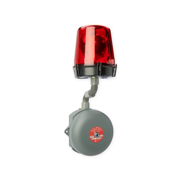 Wl Jenkins Audible & Visual, Continous - Vibrating, 120VAC, 92-94 dB, Steel, Grey, Weather Proof Back Box Mount 2025-2RL-B - main